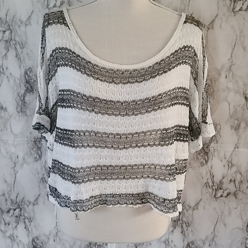 Edge striped crop top size medium